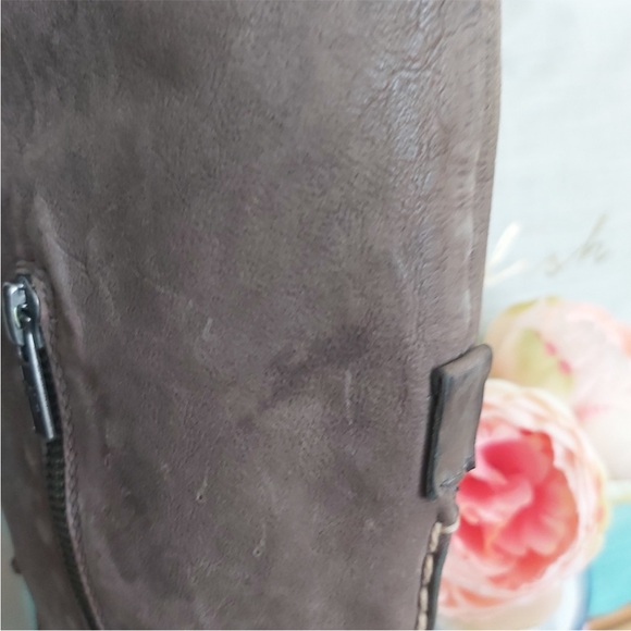 Rare Frye tall boots size 7 tan Alex lace taupe leather Moccasins lace up - Picture 11 of 16